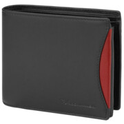 Męski portfel ze skóry czarny z czerwoną wstawką bez zapięcia Jack