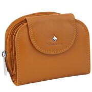 Kochmanski damski portfel ze skóry naturalnej mały brązowy kamelowy