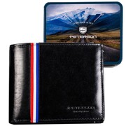 Peterson portfel męski skórzany czarny mały poziomy rfid 83159