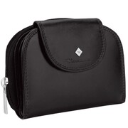 Kochmanski damski portfel skórzany czarny mały z zapięciem