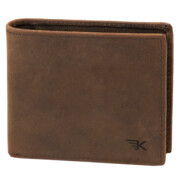 Mały portfel męski brązowy na karty slim RFID Leo