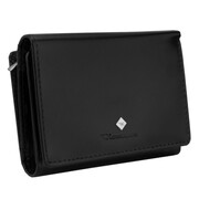 Kochmanski damski portfel skórzany czarny mały portmonetka rozkładana