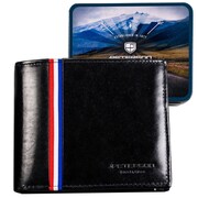 Peterson portfel męski skórzany czarny mały poziomy na 3 karty 83158