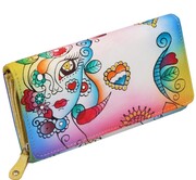 KOCHMANSKI skórzany portfel damski ręcznie malowany 4252