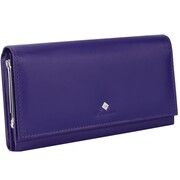 Kochmanski damski portfel ze skóry duży fioletowy na zatrzask bigiel