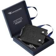 Portfel męski dla motocyklisty z łańcuchem skóra naturalna czarny Greg