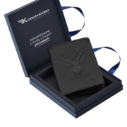 Męski portfel myśliwski czarny pionowy skórzany Greg