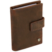 Wizytownik etui na karty dokumenty skóra zatrzask RFID brązowe ARIZONA