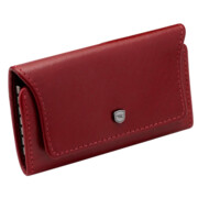 Etui na klucze na zatrzask skóra naturalna czerwone burgundowe ISLA