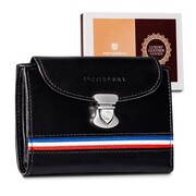 PETERSON portfel damski skórzany rozkładany czarny 81507