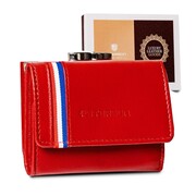 PETERSON portfel damski skórzany mały mini czerwony portmonetka 81504
