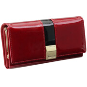 Portfel damski skórzany czerwony lakierowany premium Lilly