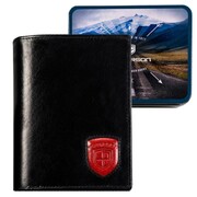 Peterson portfel męski skórzany czarny na karty dokumenty 83114