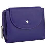 Kochmanski damski portfel fioletowy ze skóry naturalnej mały z zamkiem