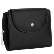 Kochmanski damski portfel czarny ze skóry naturalnej mały na karty