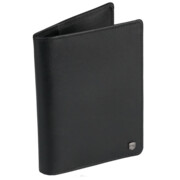 Etui skórzane pokrowiec na paszport i bilety lotnicze czarne OHIO