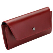 Pokrowiec skórzane etui na okulary czerwone burgundowe ISLA