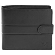 Portfel męski czarny z zapięciem skórzany Greg