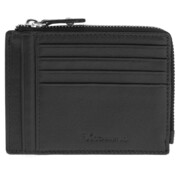 Męski portfel skórzany na karty z zamkiem poziomy silm czerń czarny Greg