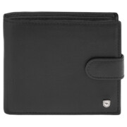 Klasyczny portfel męski z zapięciem poziomy skóra czerń Nathan