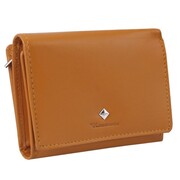 Kochmanski damski portfel ze skóry brązowy mały portmonetka kamel