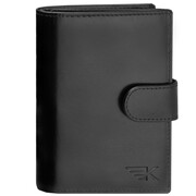 Pionowy portfel męski skórzany duży z zapięciem premium Alan