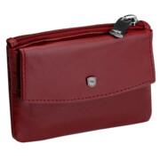 Etui na klucze skóra naturalna portmonetka czerwone burgundowe ISLA