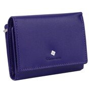 Kochmanski damski portfel skórzany fioletowy mały portmonetka na zatrzask