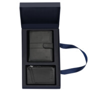 Zestaw upominkowy męski portfel pion i etui skóra naturalna Greg