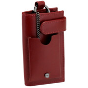 Etui na klucze pilot czerwone burgundowe skórzane ISLA