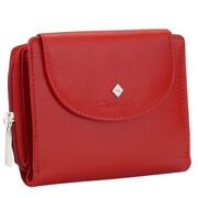 Kochmanski damski portfel czerwony skórzany mały zamek nap