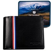 Peterson portfel męski ze skóry naturalnej czarny poziomy rfid 83150