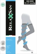 Pończochy zapinane do paska, przeciwżylakowe, uciskowe, 280 DEN - RelaxSan - Basic