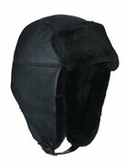 Naturalna czapka uszatka zimowa ze skóry obszyta futrem CAPNT-V7