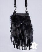 Torebka z futrem / futerkowa torebka / torba z frędzlami R1