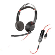 Plantronics Blackwire C5220 USB słuchawka z mikrofonem do PC i telefonu komórkowego (złącze USB-A/jack 3.5mm) Poly (Plantronics)