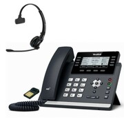 Telefon VoIP Yealink T43U z bezprzewodową słuchawką nagłowną Bluetooth na jedno ucho Yealink