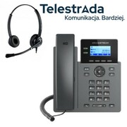 TELESTRADA Telefon VoIP z słuchawką call center Grandstream GRP 2602P + Platora Pro-D Grandstream