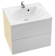 Szafka łazienkowa pod blat SD 600 ROSA II dwuszufladowa, biała/brzoza [PRODUKT KLASA II] RAVAK