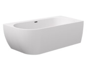 Wanna wolnostojąca FREEDOM CORNER 170x80 Prawa akrylowa, biała z czarnym odpływem i przelewem [PRODUKT NOWY] RAVAK