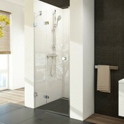 Drzwi prysznicowe otwierane BSD2-80 B-L chrom, szkło przezroczyste (produkt poekspozycyjny)
