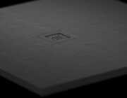 Brodzik konglomeratowy kwadratowy SLATE PRO 90x90, czarny [PRODUKT KLASA II] RAVAK