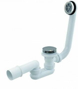 Syfon brodzikowy SABINA 50 z przelewem chrom + korek przelew 280 mm - starszy typ [PRODUKT NOWY] RAVAK