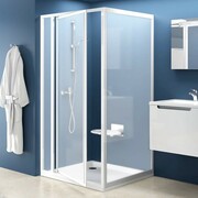 Ścianka prysznicowa PSS-100 biała, szkło Grape (produkt poekspozycyjny) RAVAK