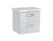 Szafka z dwiema szufladami i umywalką Marta 49 biała [PRODUKT NOWY] RAVAK