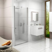 Drzwi prysznicowe Chrome CSD1-90 białe Transparent (produkt poekspozycyjny) RAVAK