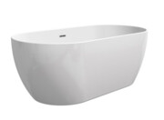 Wanna wolnostojąca FREEDOM Q 169x80 biała z chromowanym odpływem i przelewem [PRODUKT NOWY] RAVAK