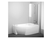 Parawan nawannowy CVSK1 ROSA 160/170 Prawy biały, szkło przezroczyste [PRODUKT KLASA II] RAVAK