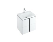 Szafka z dwiema szufladami i umywalką 50 BALANCE biała/grafit [PRODUKT NOWY] RAVAK