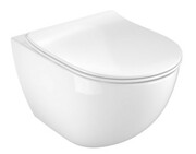 Miska WC wisząca bezkołnierzowa COMFORT PRO RimOff + deska wolnoopadająca, biała [PRODUKT NOWY] RAVAK